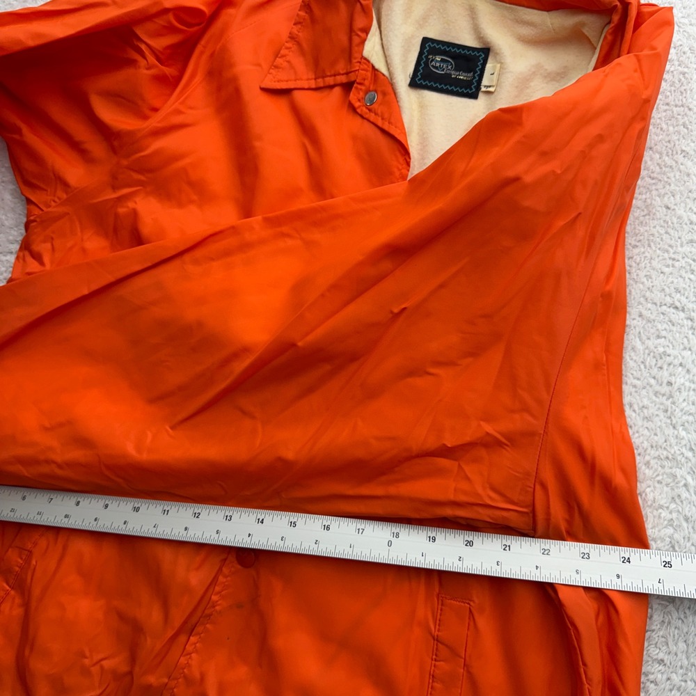Vintage Artex Syracuse University Coaches Jacket Mens Large Orange Windbreaker - Picture 6 of 8